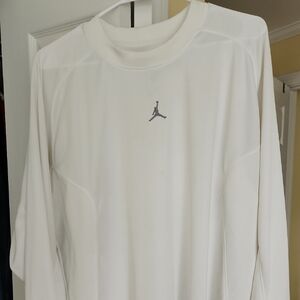 Jordan White Long Sleeve Tee Minimalist Design